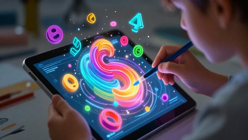 Aprende matemáticas de sexto de primaria y potencia tus conocimientos 6 Estudiante aprende matemáticas holográficas vibrantes en tablet