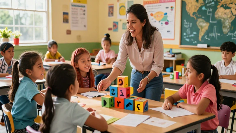Vibrante ilustración de aula mexicana educativa