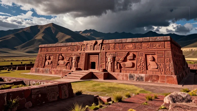 Arquitectura andina Chavín en majestuoso paisaje