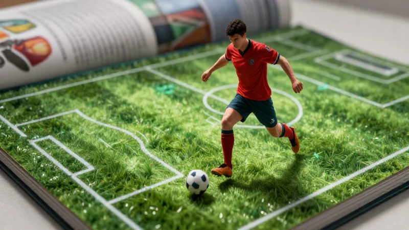 Jugador de fútbol dinámico con estética digital vibrante