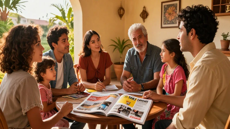 Familia mexicana moderna discute con estilo cinematográfico