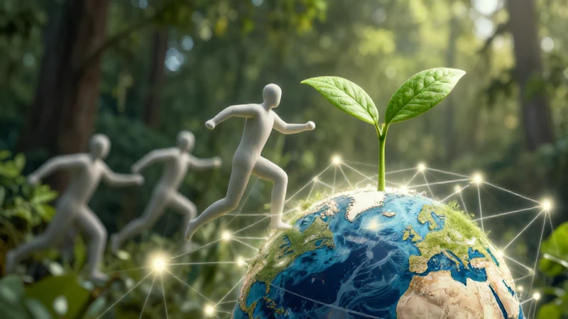 Símbolo de progreso global e interconexión