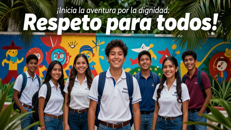 Estudiantes mexicanos celebrando el respeto y la unidad