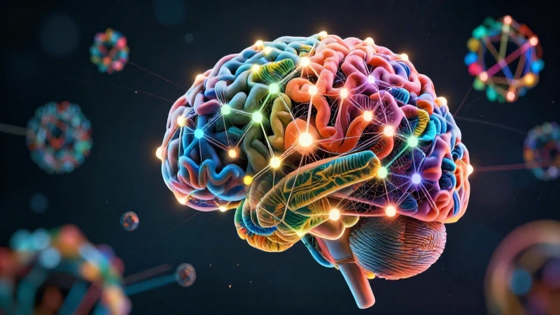 Concepto en Lingüística: Significado, Semiótica y Pragmatics 4 Cerebro estilizado de red de conocimiento vibrante