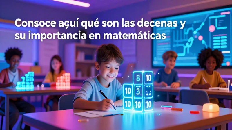 Aprender decenas en matemáticas con un estilo visual vibrante