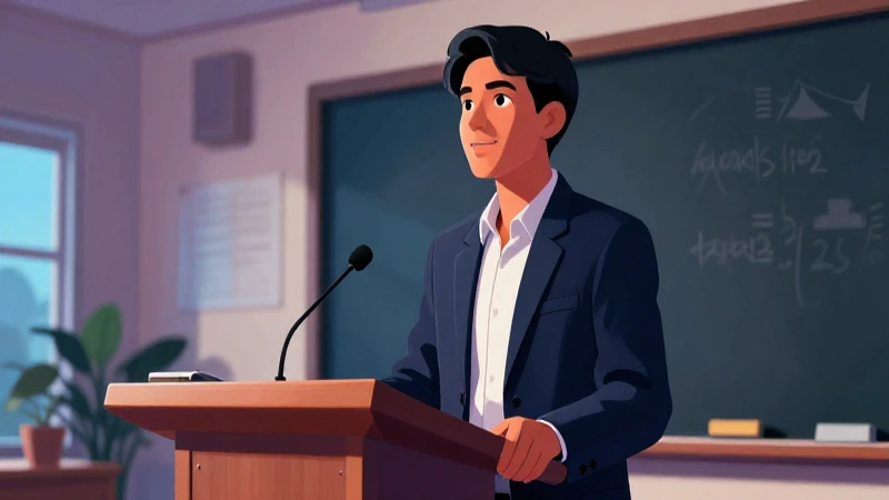 Estudiante mexicano presenta discurso dinámico en aula