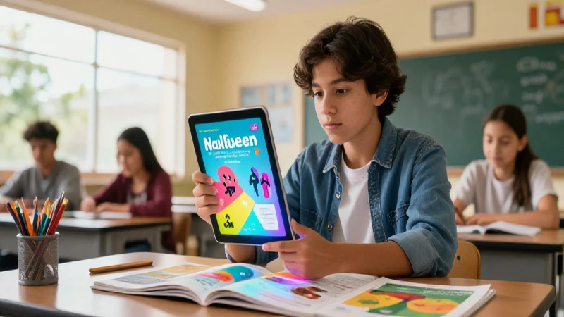 Ejemplos de guías de autoaprendizaje para docentes y estudiantes 3 Estudiante mexicano aprende digitalmente en aula