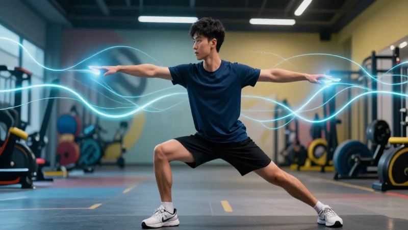 Atleta poderoso simboliza progreso dinámico y vibrante