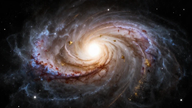 Vibrante galaxia espiral emerge de nubes cósmicas