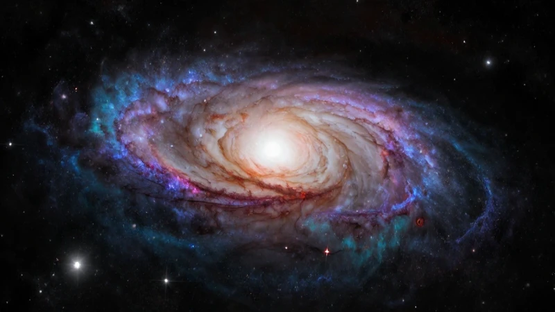 Galaxia espiral vibrante, colorida y detallada