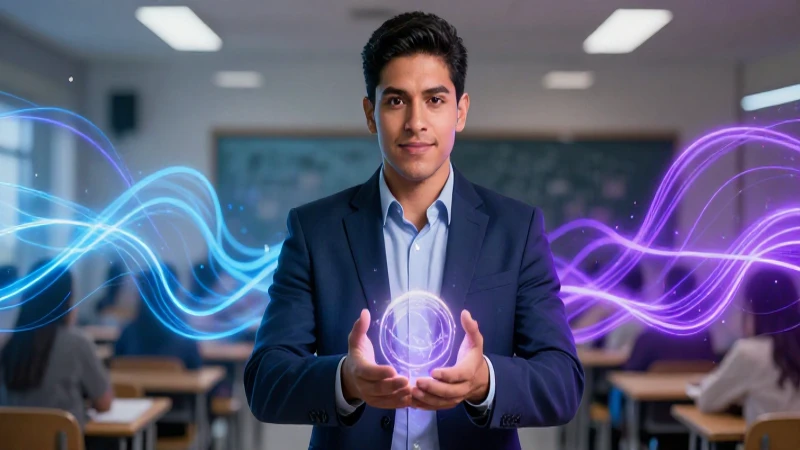 Ondas electromagnéticas: Tu guía completa sobre su impacto en tu vida 3 Joven profesional mexicano con esfera energética en entorno moderno