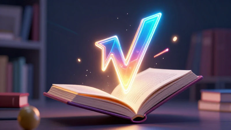Ilustración digital vibrante de un libro académico