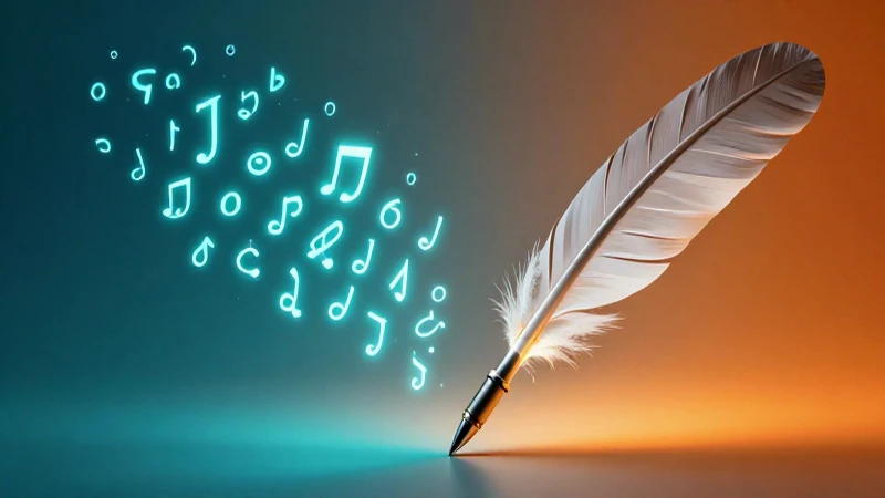 Pluma académica brillante sobre fondo vibrante