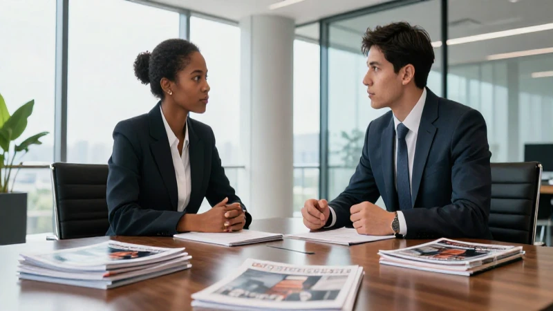 Negociación seria entre profesionales de negocios