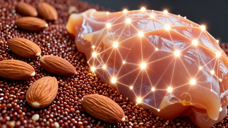 Proteínas saludables con detalle molecular vibrante