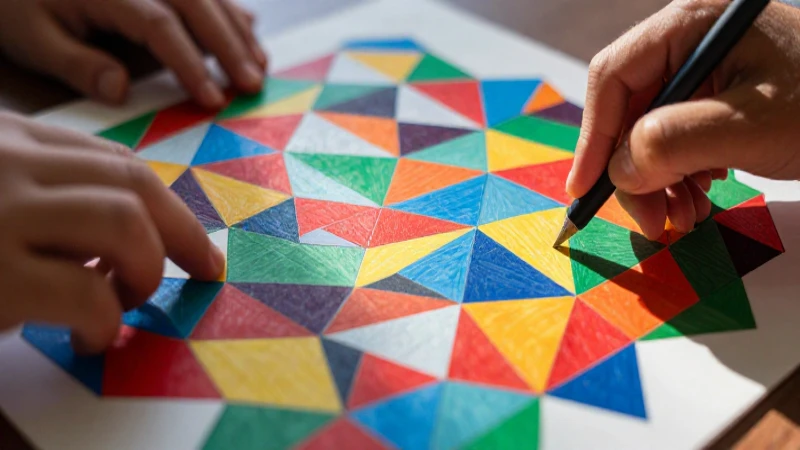Patrón geométrico vibrante para educación moderna
