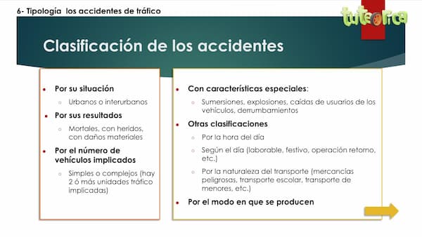 que son los accidentes y sus categorias de clasificacion