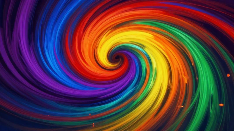 Colores primarios se mezclan en secundarios vívidos