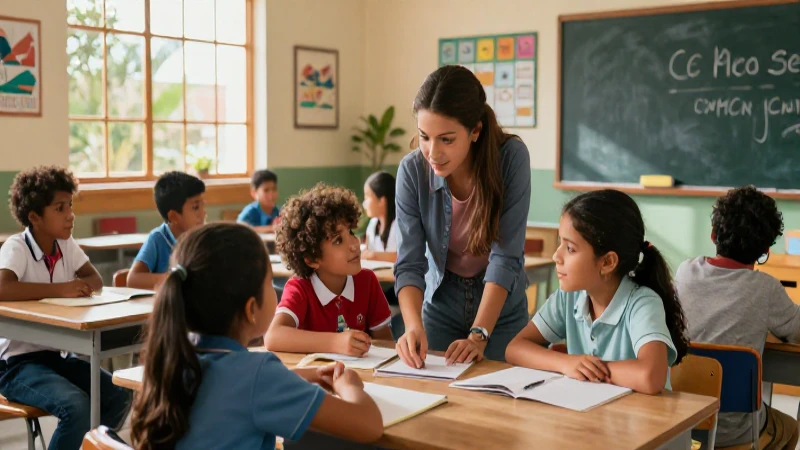 Estudiantes diversos en aula moderna mexicana