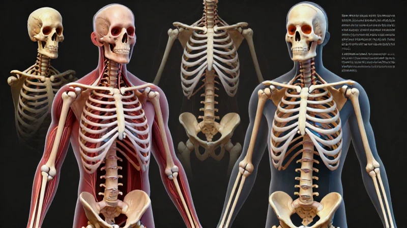 Ilustración 3D anatómica profesional de huesos humanos