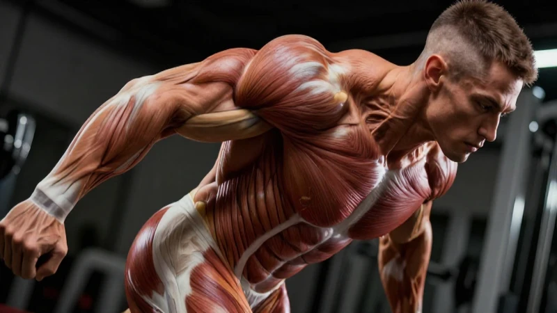 Figura atlética musculosa con realismo hiperdetallado