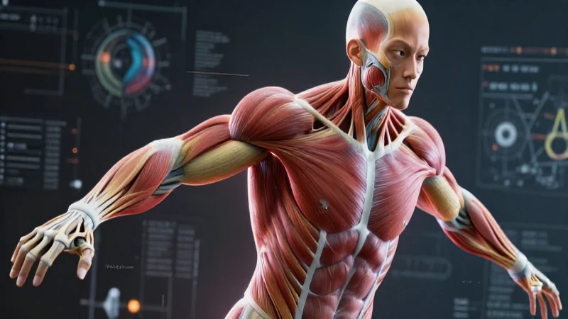 Anatomía humana muscular ultra-realista y detallada
