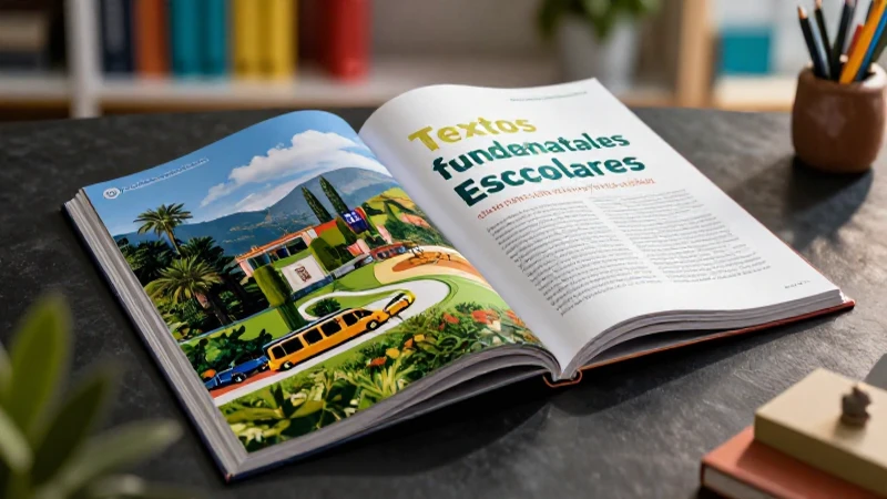 Portada de revista sobre textos escolares educativos