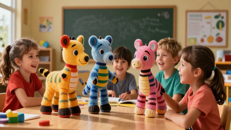 Estimula la creatividad de los niños con la magia de los títeres 3 Marionetas coloridas y niños felices en clase