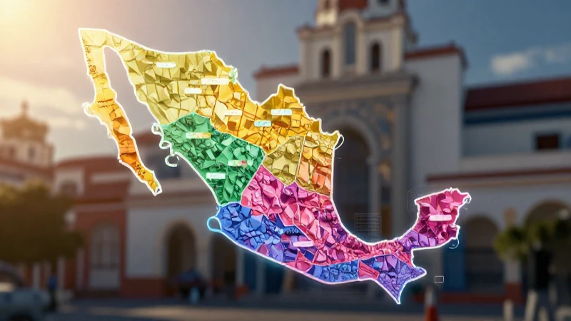 Mapa estilizado y educativo de México