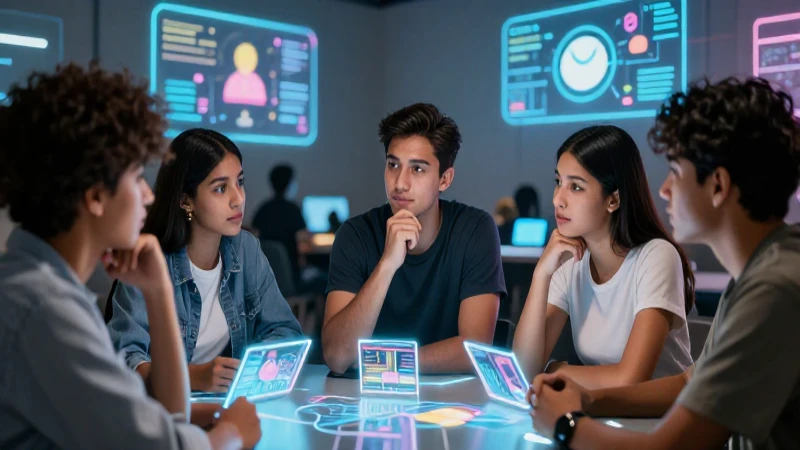 Estudiantes mexicanos discuten ideas digitales