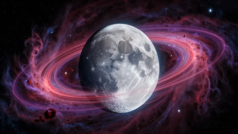 Luna y Tierra en vibrante escenario cósmico
