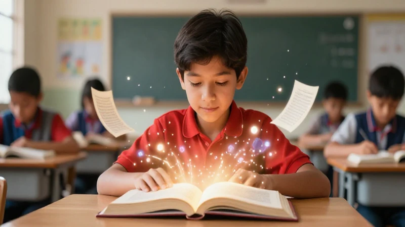 Conoce el encanto de los textos literarios 3 Estudiante concentrado con libro mágico