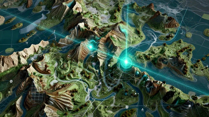 Mapa digital moderno y vibrante