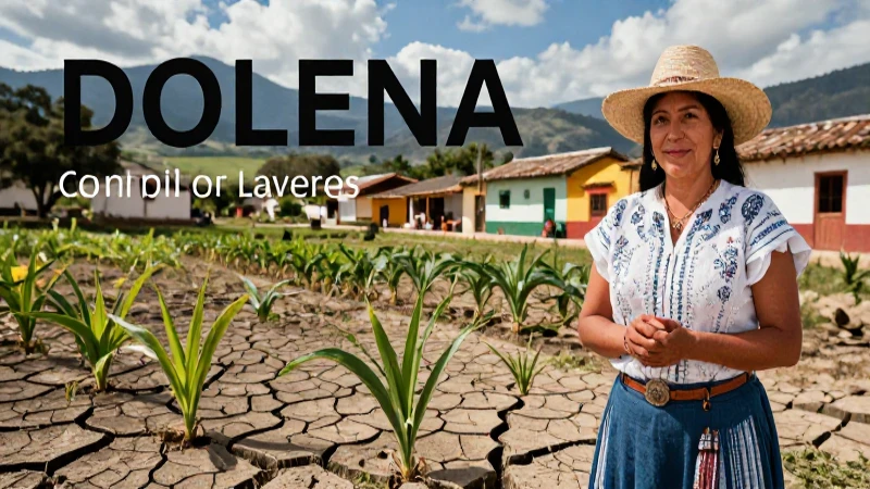 Educadora en pueblo rural mexicano con sequía