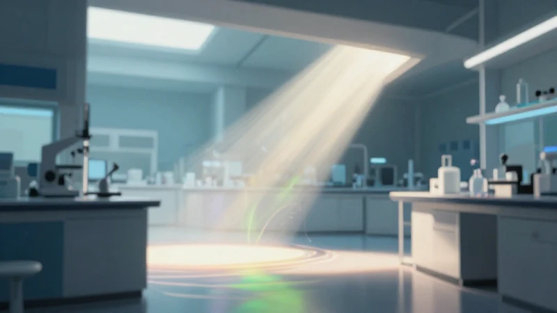 Ilustración hiperrealista de laboratorio con luz dramática
