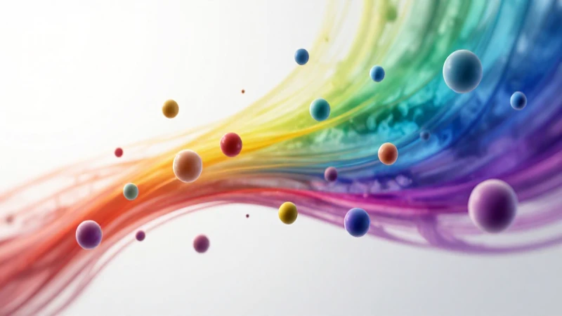 Moléculas atmosféricas coloridas fluyen en un estilo vibrante