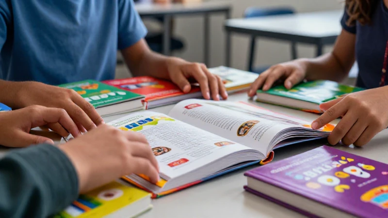 Libros escolares en el aula de forma vibrante