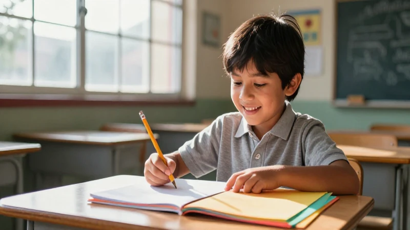 Tipos, ejemplos y tips: textos escritos por niños en primaria 4 Estudiante alegre dibuja bajo luz brillante