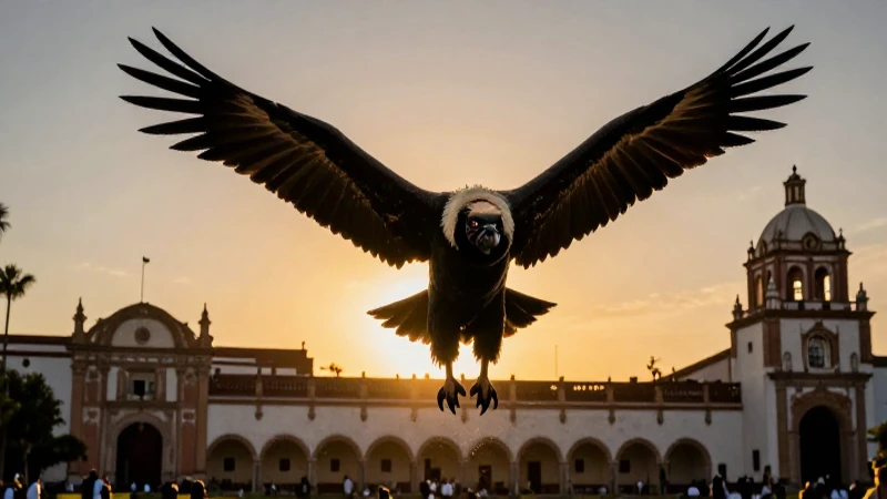 Cóndor majestuoso con dramatismo académico mexicano