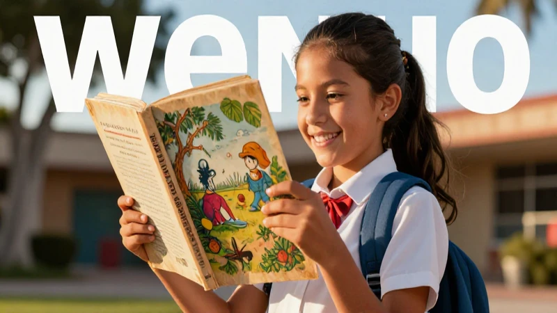 Estudiante mexicano sonriente con libro antiguo