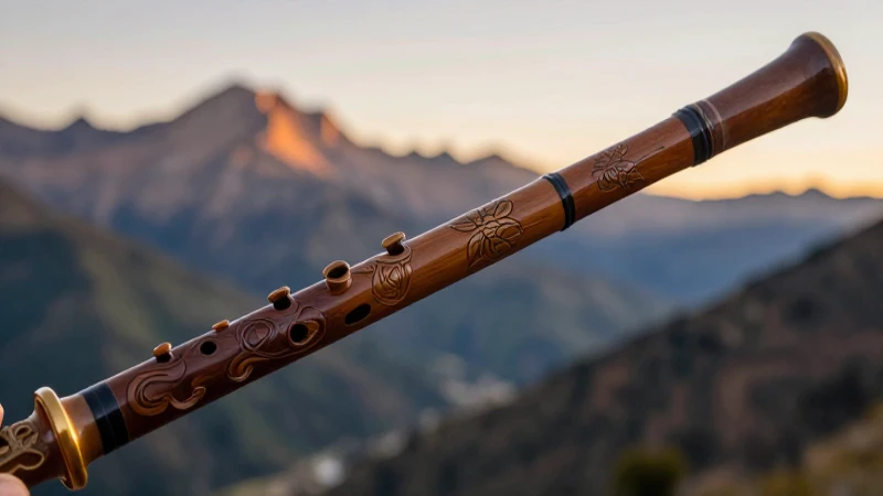 Qué es la quena y cuáles son su historia y características 5 Quena tallada en un vibrante paisaje andino