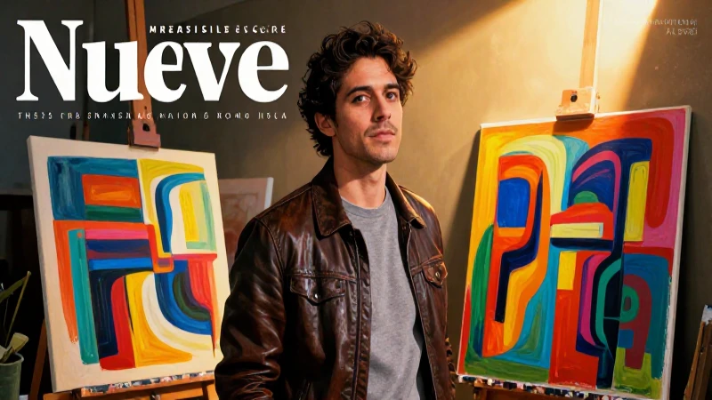 Artista vibrante crea lienzos abstractos con estilo dinámico