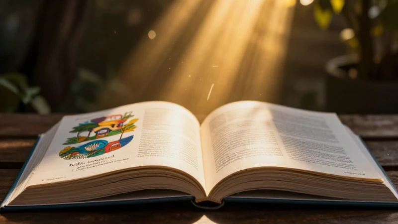 Libro educativo mexicano con iluminación cinematográfica