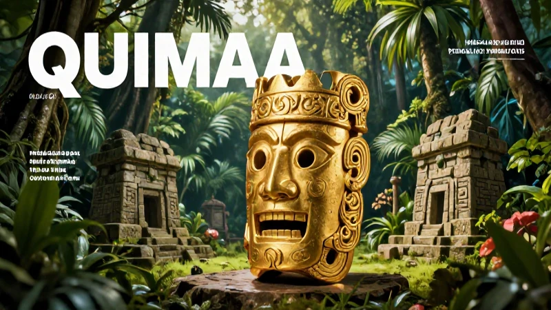 Ilustración hiperrealista de artefactos dorados Quimbaya