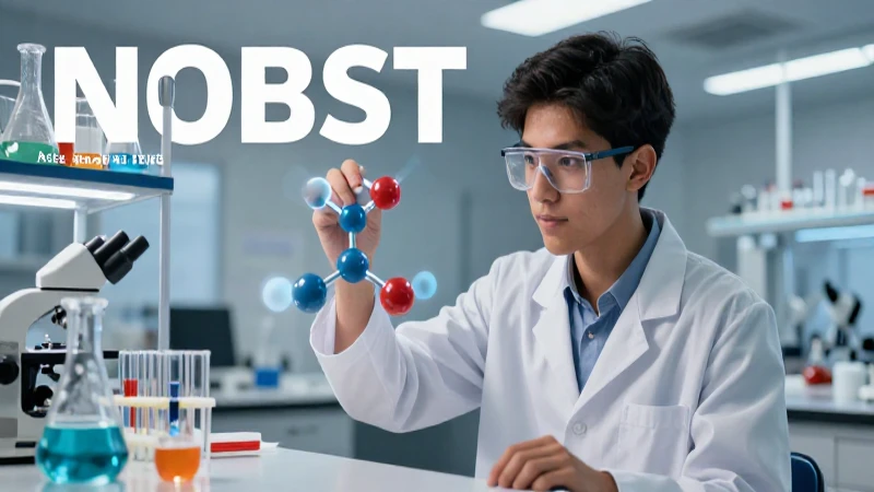 Estudiante en laboratorio de química moderna