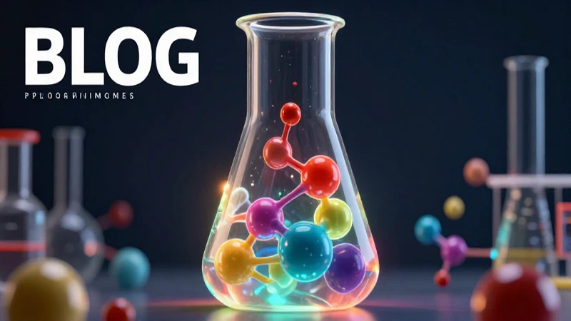 Ilustración 3D de moléculas vibrantes en matraz