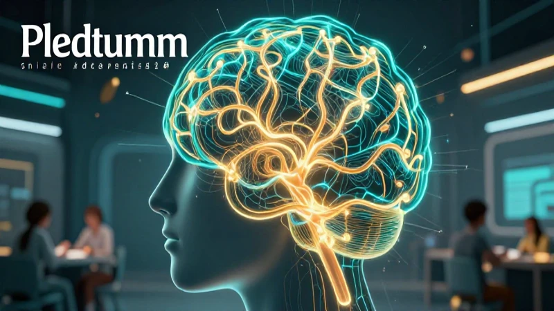 Visualización abstracta de la mente con redes neuronales brillantes