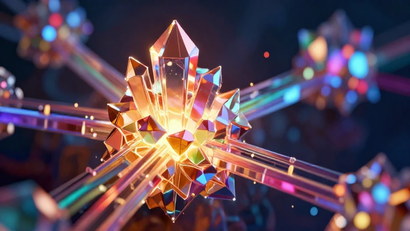 Estructura cristalina de razón, arte conceptual vibrante