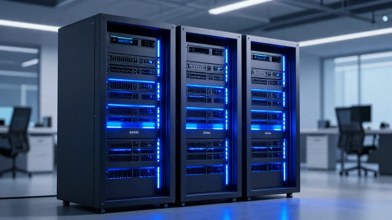 Rack moderno con luces LED azules