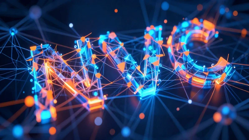 Ilustración vibrante de redes neuronales abstractas
